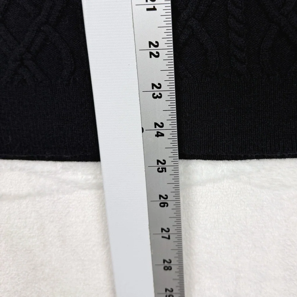Talbots Womens Black Lambswool Blend Cable Knit Shoulder Button Sweater‎ Large - Picture 6 of 7